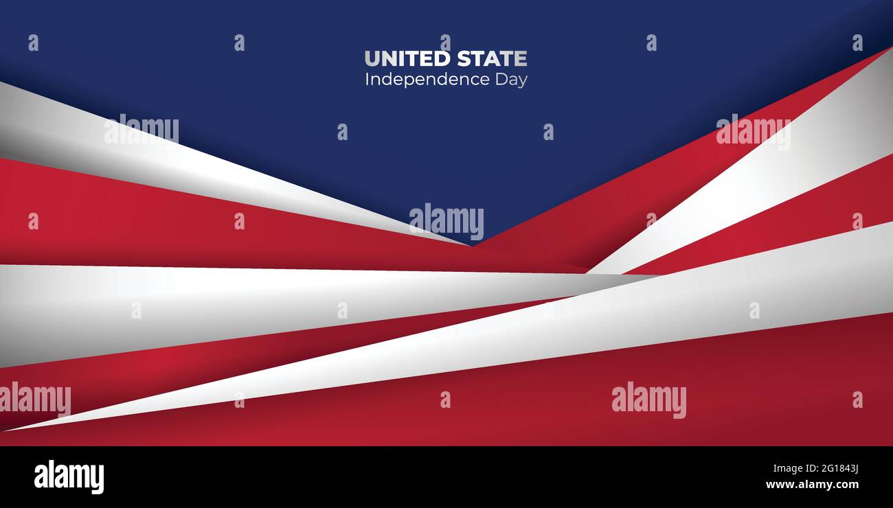 Joyeux jour de l'indépendance pour l'État-Unis d'Amérique avec fond rouge blanc et bleu. Bon modèle pour la conception de la Journée nationale des États-Unis. Illustration de Vecteur