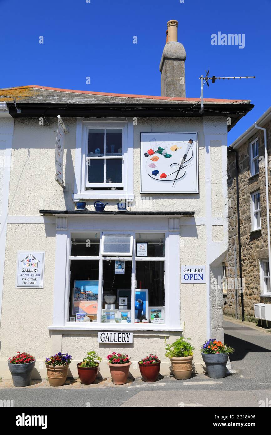 Galerie Art House sur Island Square, à St Ives, Cornwall, Royaume-Uni Banque D'Images