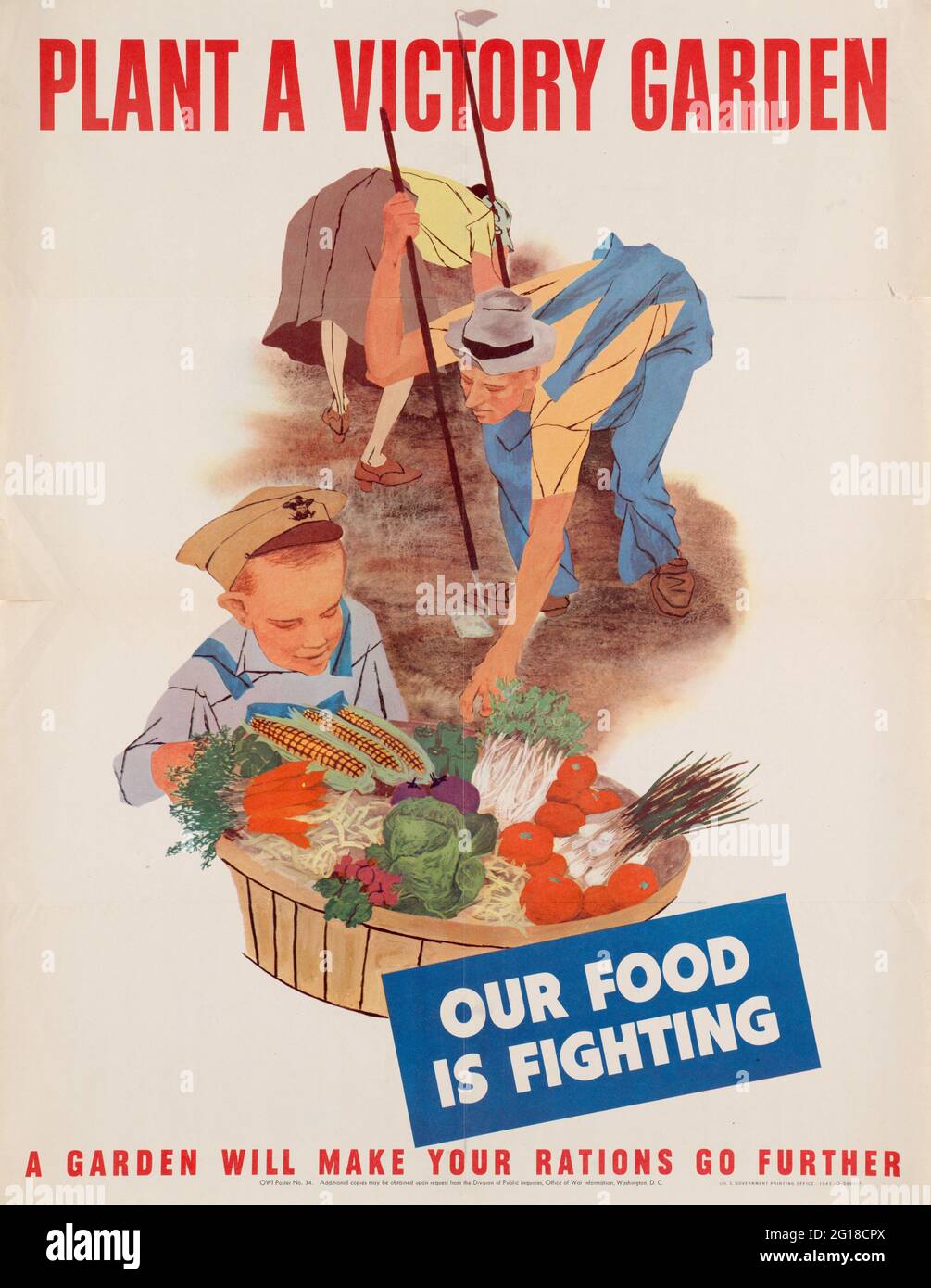 Poster Originale D'epoca Il Cibo è Un'arma Non Sprecarlo WWII Alimentazione In Tempo Di Guerra