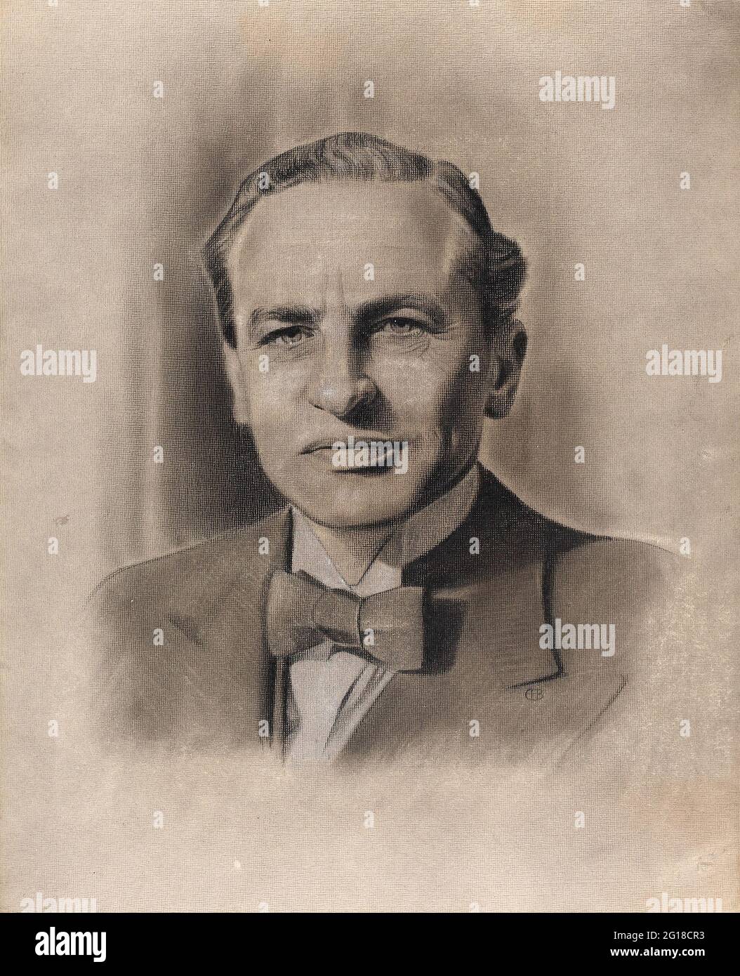 Un portrait du politicien libéral Archibald Sinclair, qui était secrétaire d'État à l'Air dans le gouvernement de coalition temps de guerre de Churchill. Banque D'Images