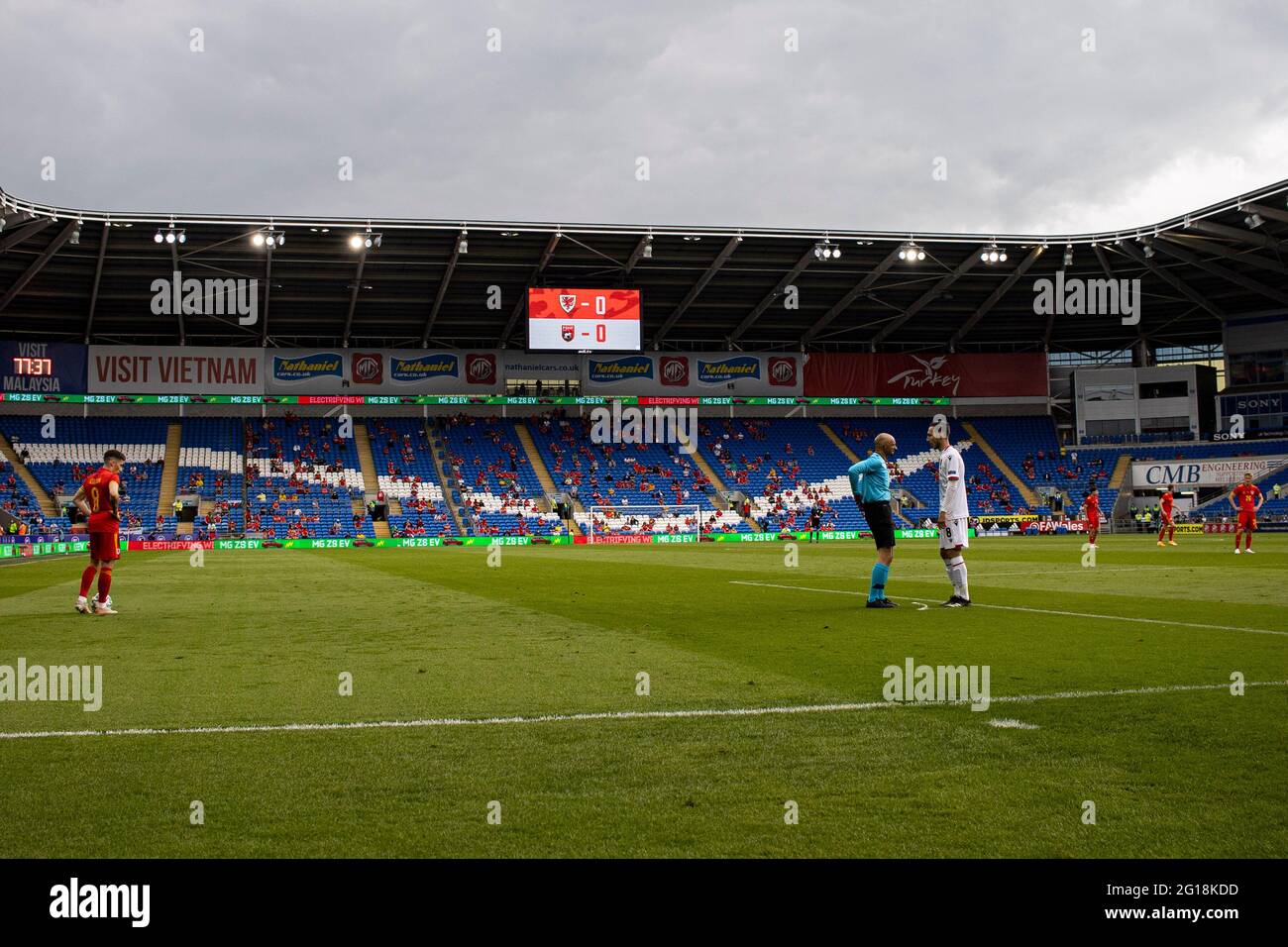 Cardiff, pays de Galles. 5 juin 2021. Vue générale du Cardiff City Stadium pendant le match pays de Galles v Albanie friendly au Cardiff City Stadium sur le 5 Banque D'Images