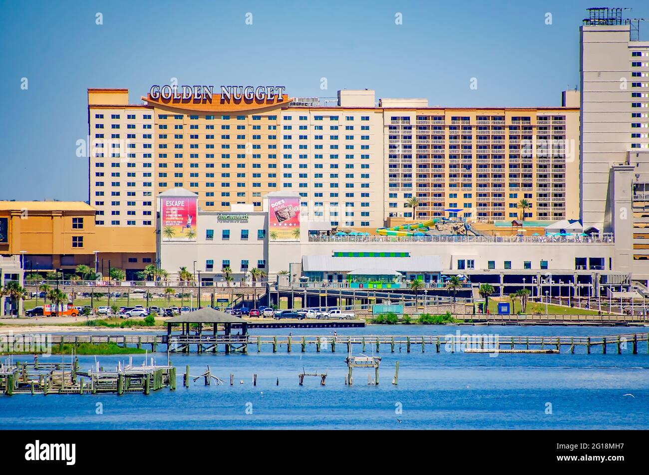 Golden Nugget Casino et Margaritaville Resort sont photographiés, le 30 mai 2021, à Biloxi, Mississippi. Banque D'Images