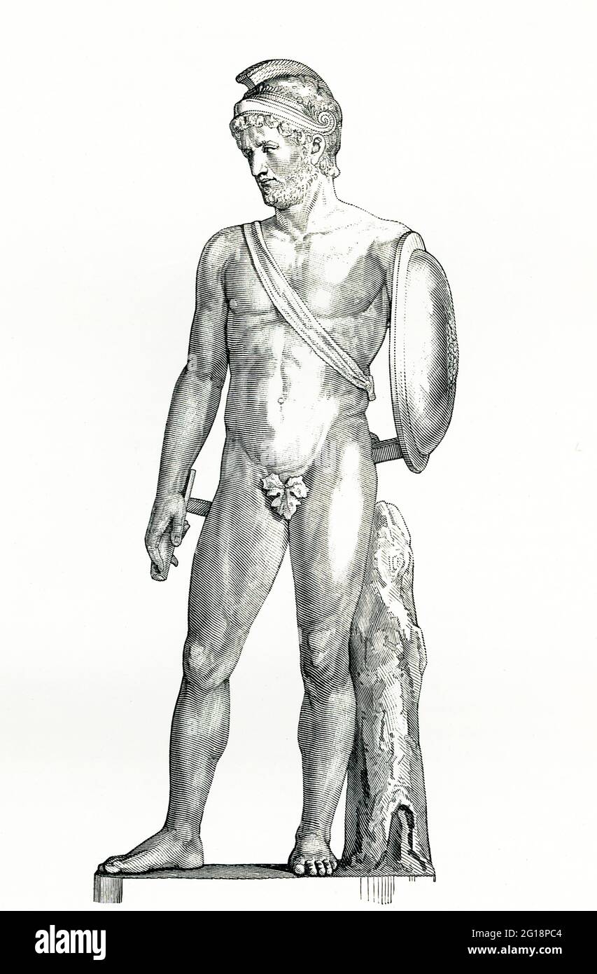 Cette statue de l'empereur romain Hadrien comme le dieu de la guerre Mars a été trouvée à Ceprano et est abrité dans le musée du capitole No 21. Hadrien a été empereur romain de 117 à 138. Il est né dans une famille italo-hispanique romaine qui s'est installée en Espagne de la ville italienne d'Atri à Picanum. Son père était de grade sénationniste et était un cousin de l'empereur Trajan. Banque D'Images