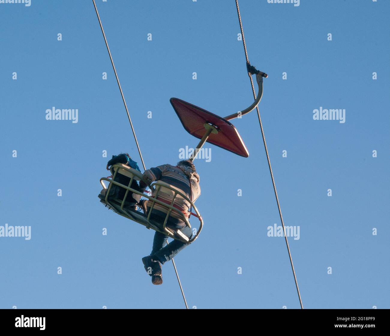 À bord du télésiège au-dessus de First Basin à Cataract gorge, Launceston, Tasmanie, Australie Banque D'Images