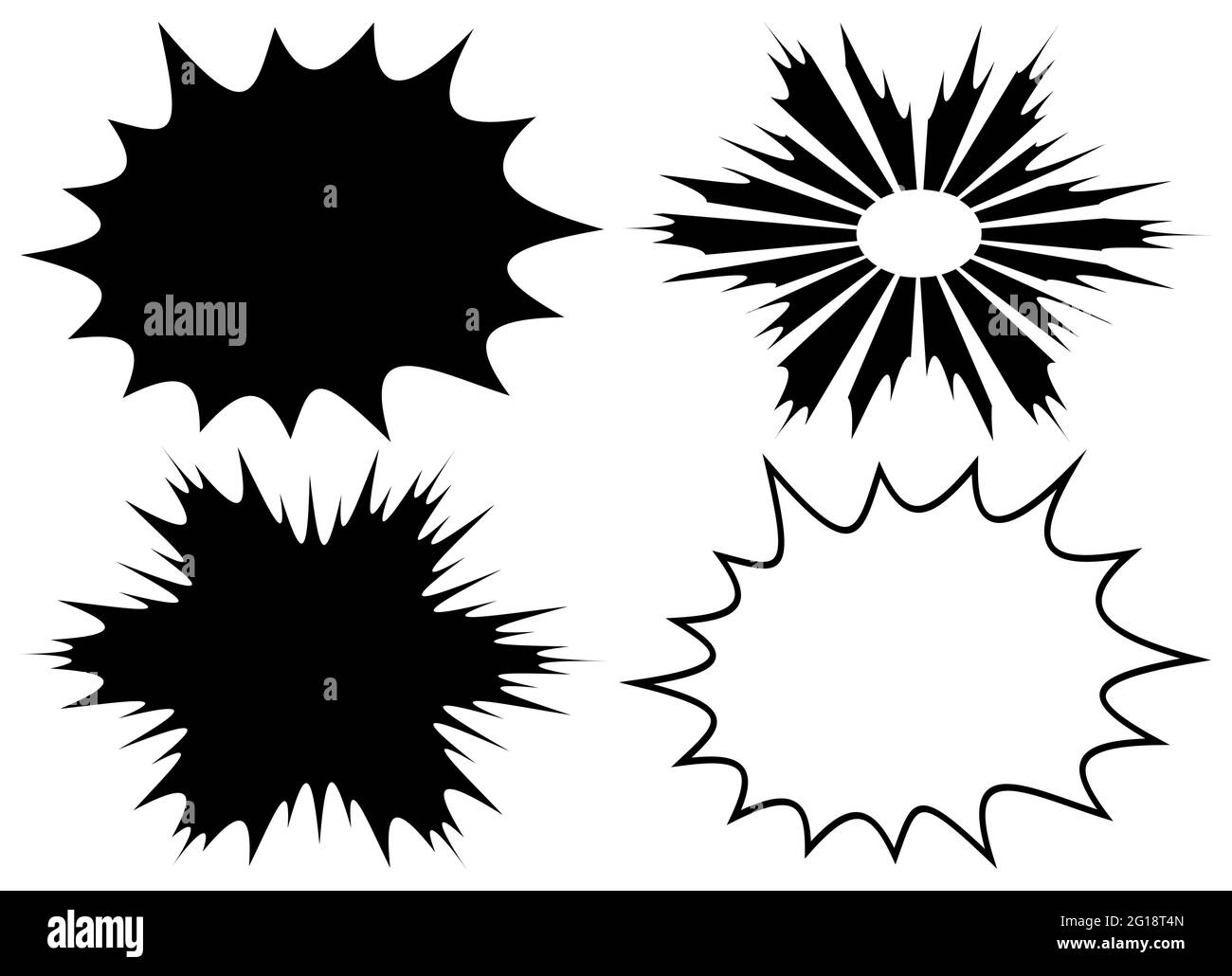 Simple bande dessinée noir style éléments de fond ensemble isolé sur blanc. Collection de motifs de toile de fond abstraits illustrés par vecteur. Illustration de Vecteur