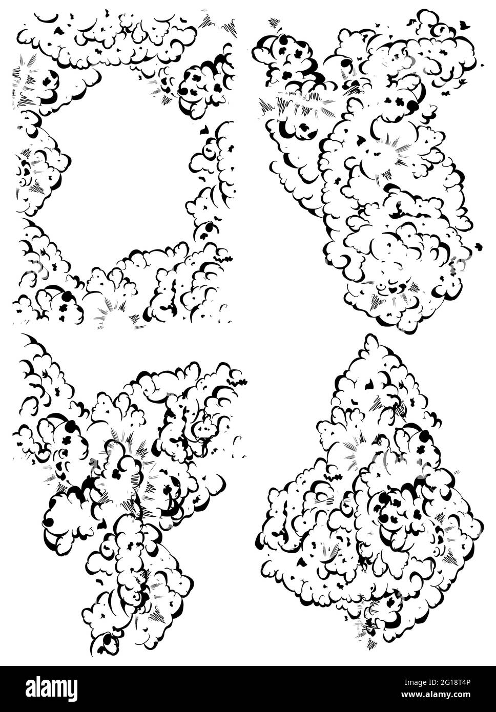 Simple bande dessinée noir style éléments de fond ensemble isolé sur blanc. Collection de motifs de toile de fond abstraits illustrés par vecteur. Illustration de Vecteur