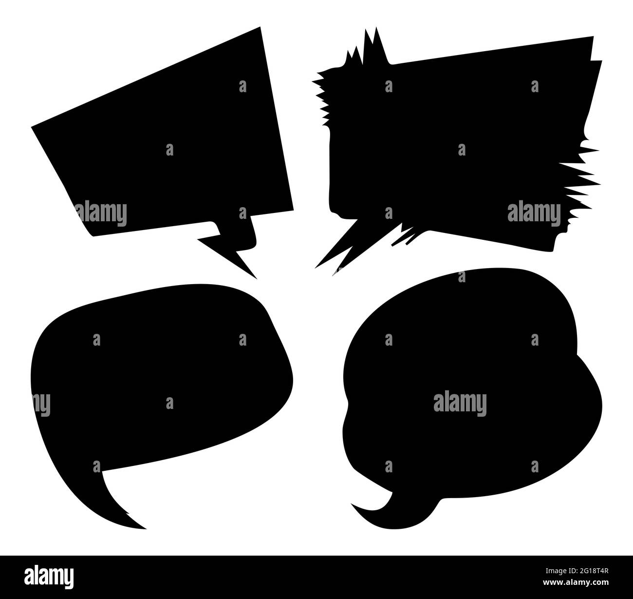 Simple bande dessinée noir style éléments de fond ensemble isolé sur blanc. Collection de motifs de toile de fond abstraits illustrés par vecteur. Illustration de Vecteur