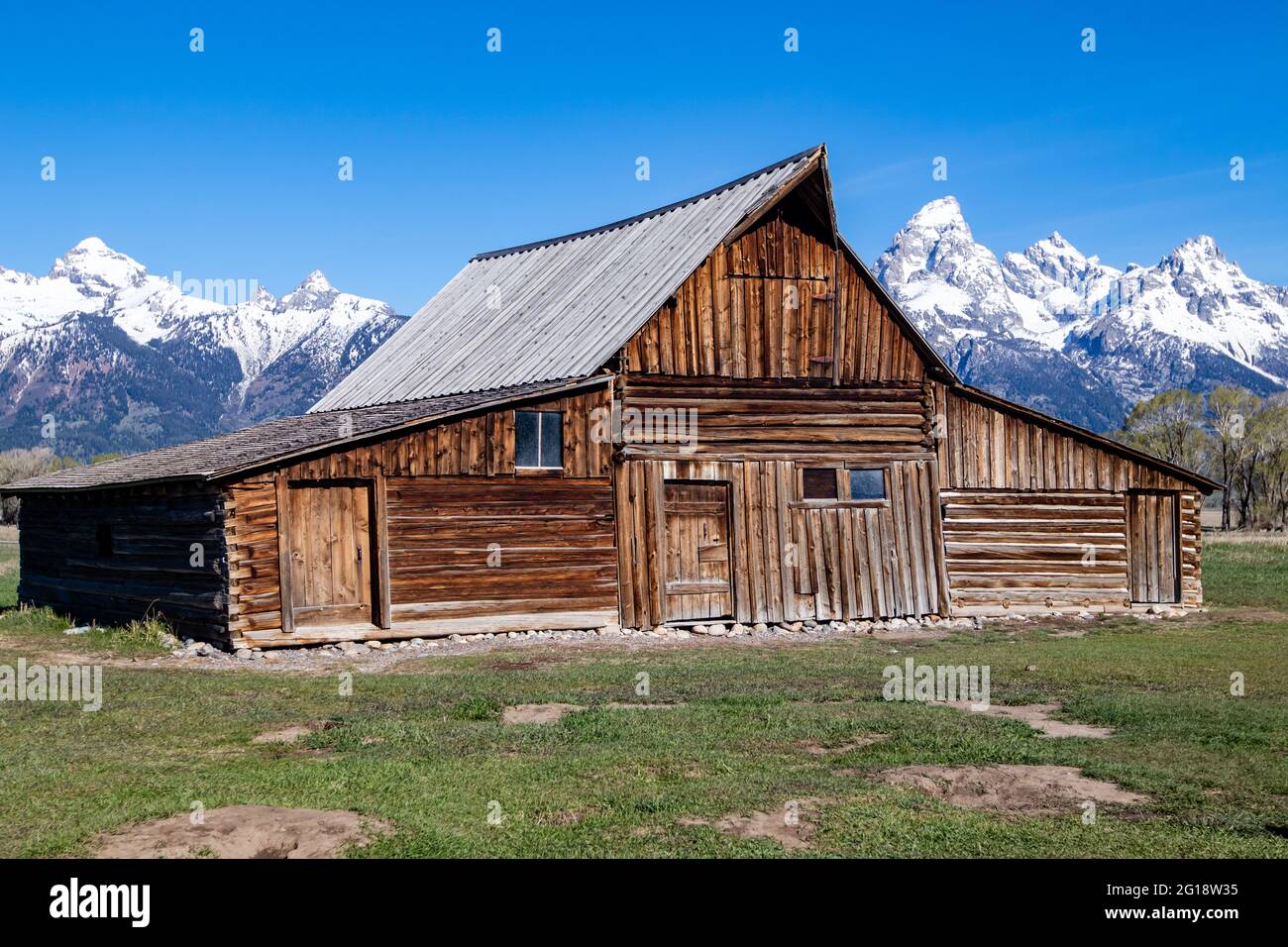 T.A. Molton Barn, dans le district historique de Mormon Row, dans le parc national de Grand Teton, Wyoming, horizontal Banque D'Images