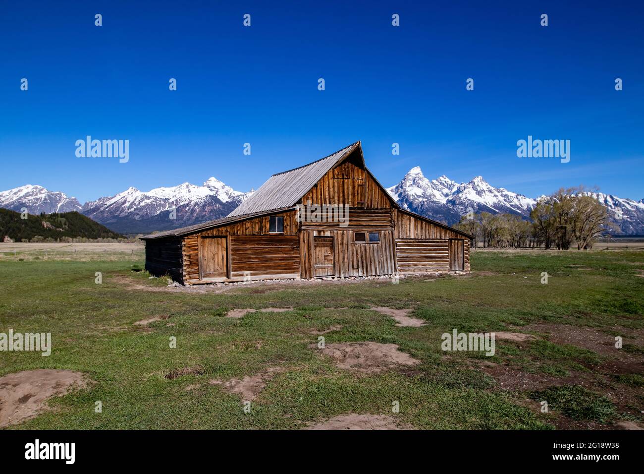 T.A. Molton Barn, dans le district historique de Mormon Row, dans le parc national de Grand Teton, Wyoming, horizontal Banque D'Images