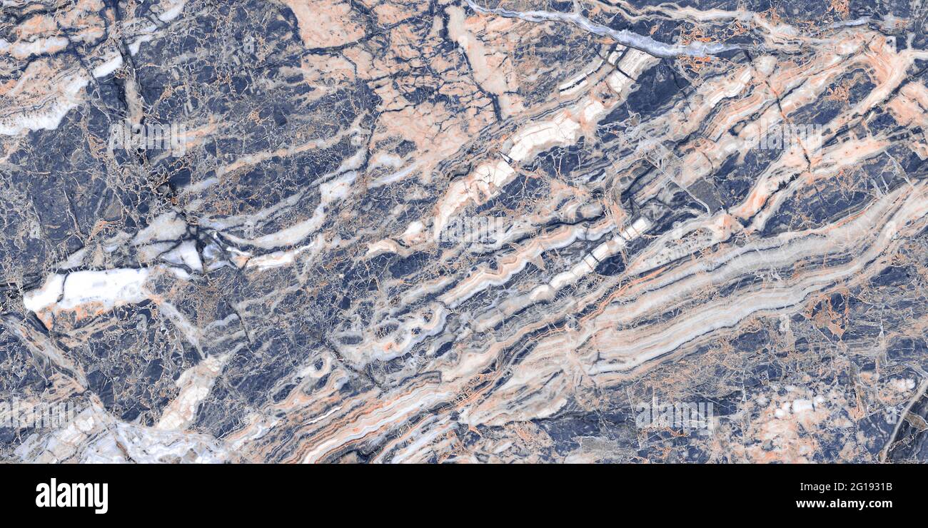 Bleu turquoise calcaire avec haute résolution, barbelette breccia pour décoration extérieure intérieure arrière-plan design, tuiles naturelles quartzite pour céramique. Banque D'Images