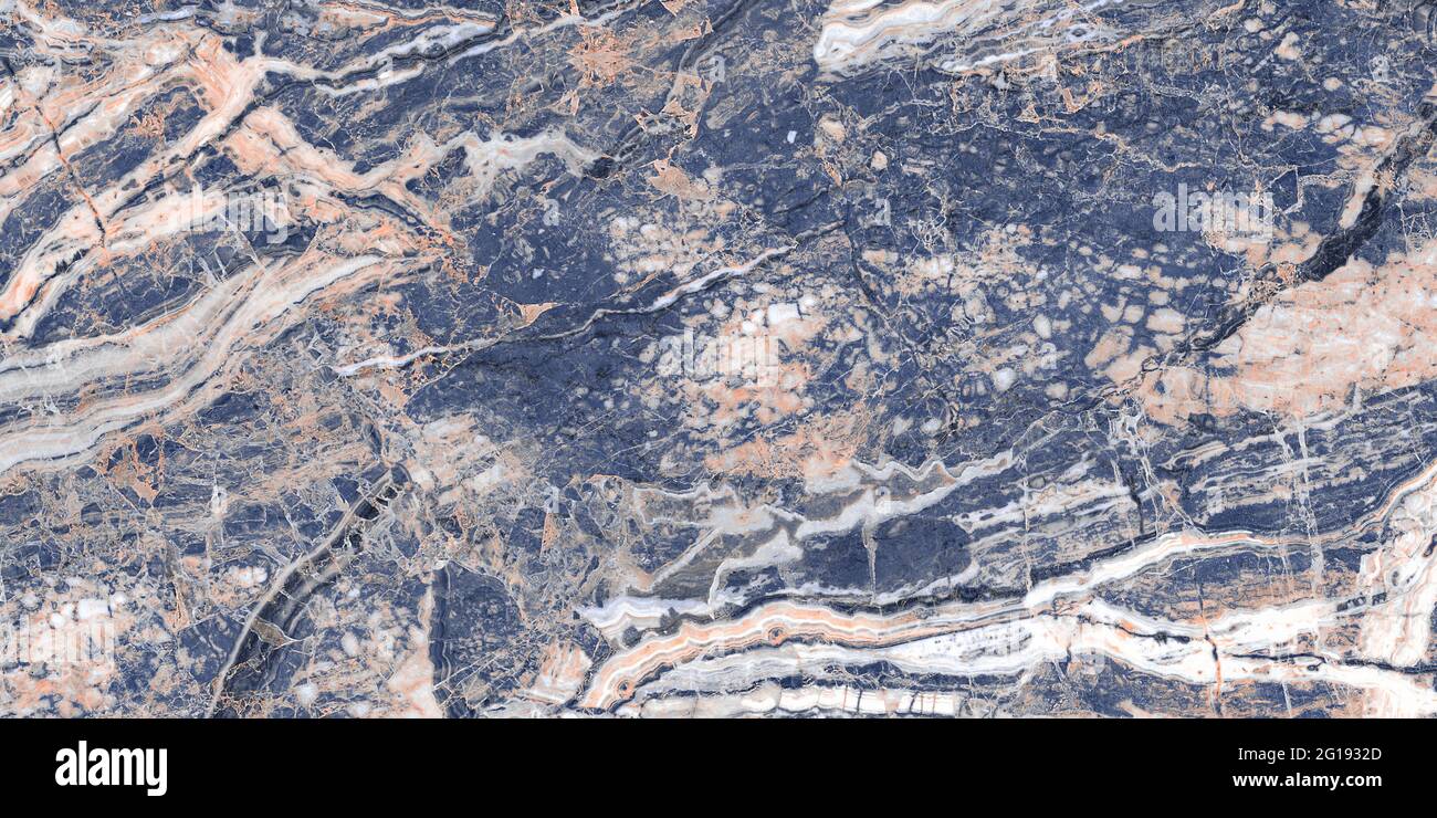 Bleu turquoise calcaire avec haute résolution, barbelette breccia pour décoration extérieure intérieure arrière-plan design, tuiles naturelles quartzite pour céramique. Banque D'Images