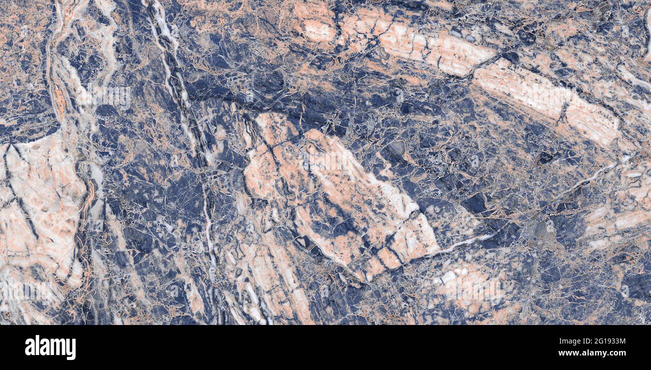 Bleu turquoise calcaire avec haute résolution, barbelette breccia pour décoration extérieure intérieure arrière-plan design, tuiles naturelles quartzite pour céramique. Banque D'Images