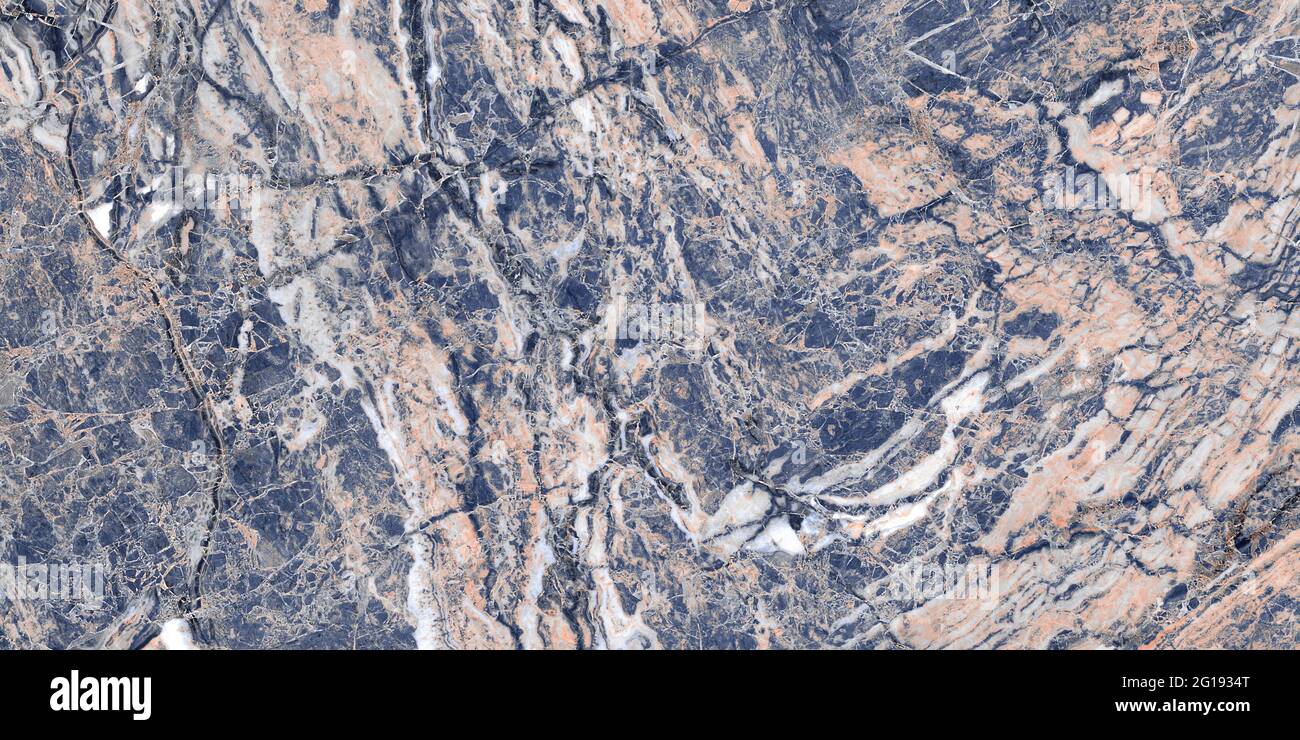 Bleu turquoise calcaire avec haute résolution, barbelette breccia pour décoration extérieure intérieure arrière-plan design, tuiles naturelles quartzite pour céramique. Banque D'Images