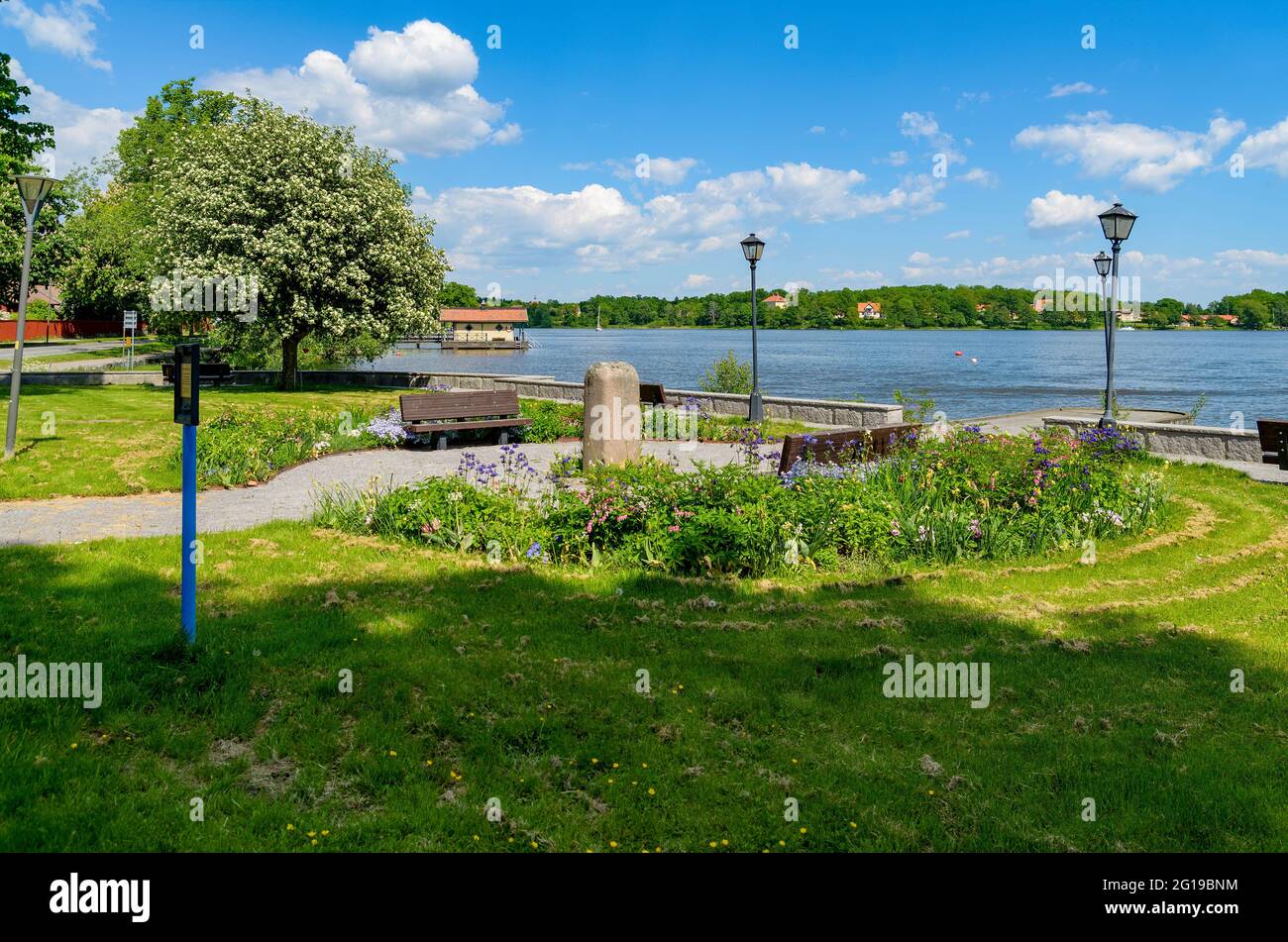 Un parc en l'honneur du poète Bo Zetterlind. Banque D'Images