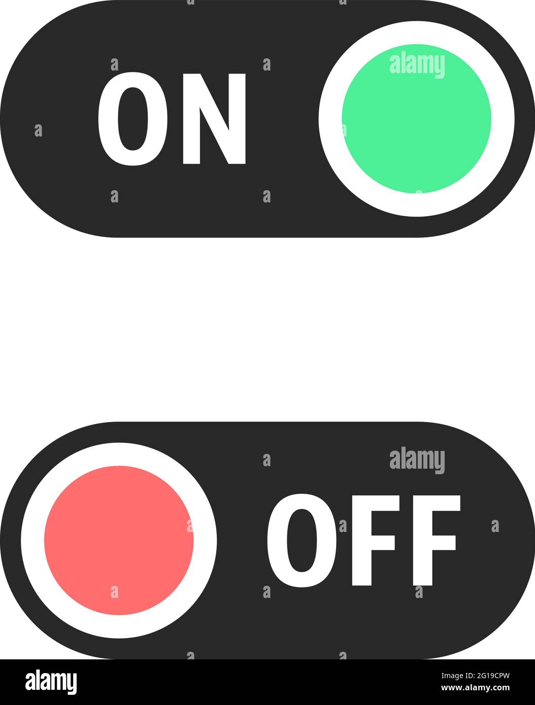 boutons marche/arrêt noirs Illustration de Vecteur