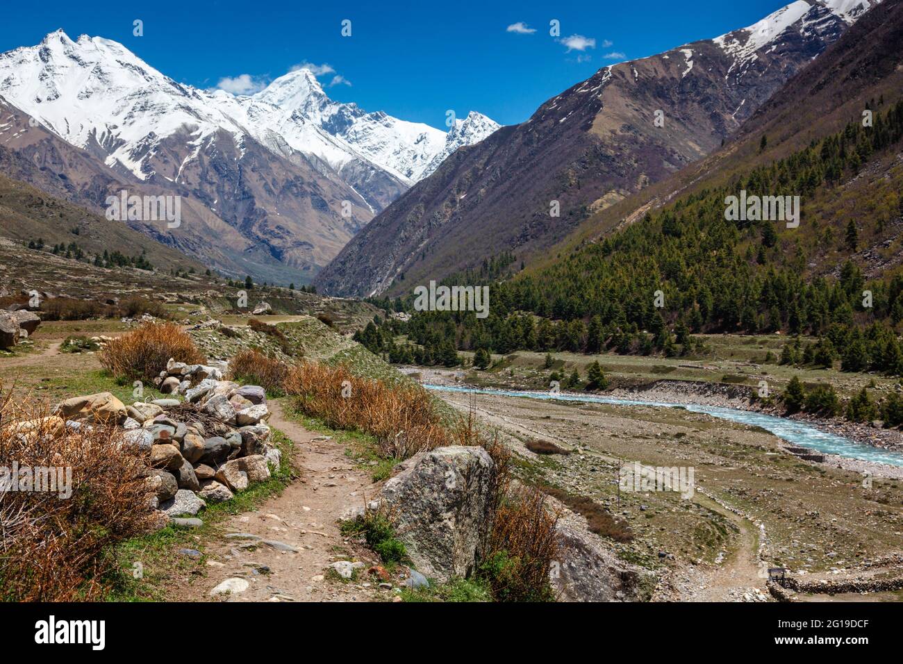 Ancienne route commerciale vers le Tibet depuis la vallée de Sangla. Himachal Pradesh, Inde Banque D'Images