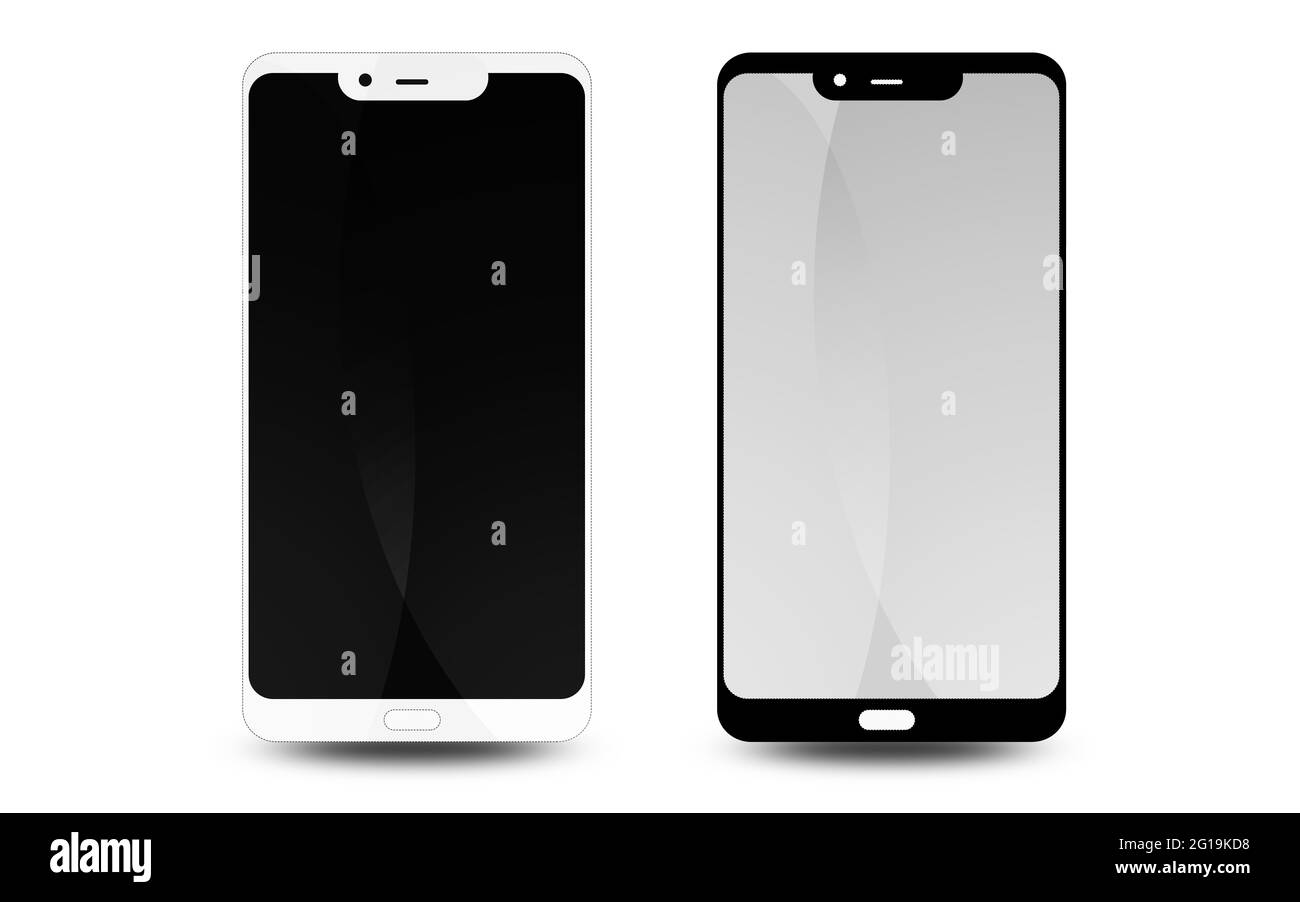 Tablette de téléphone portable à écran tactile moderne smartphone isolé, rendu 3D Banque D'Images