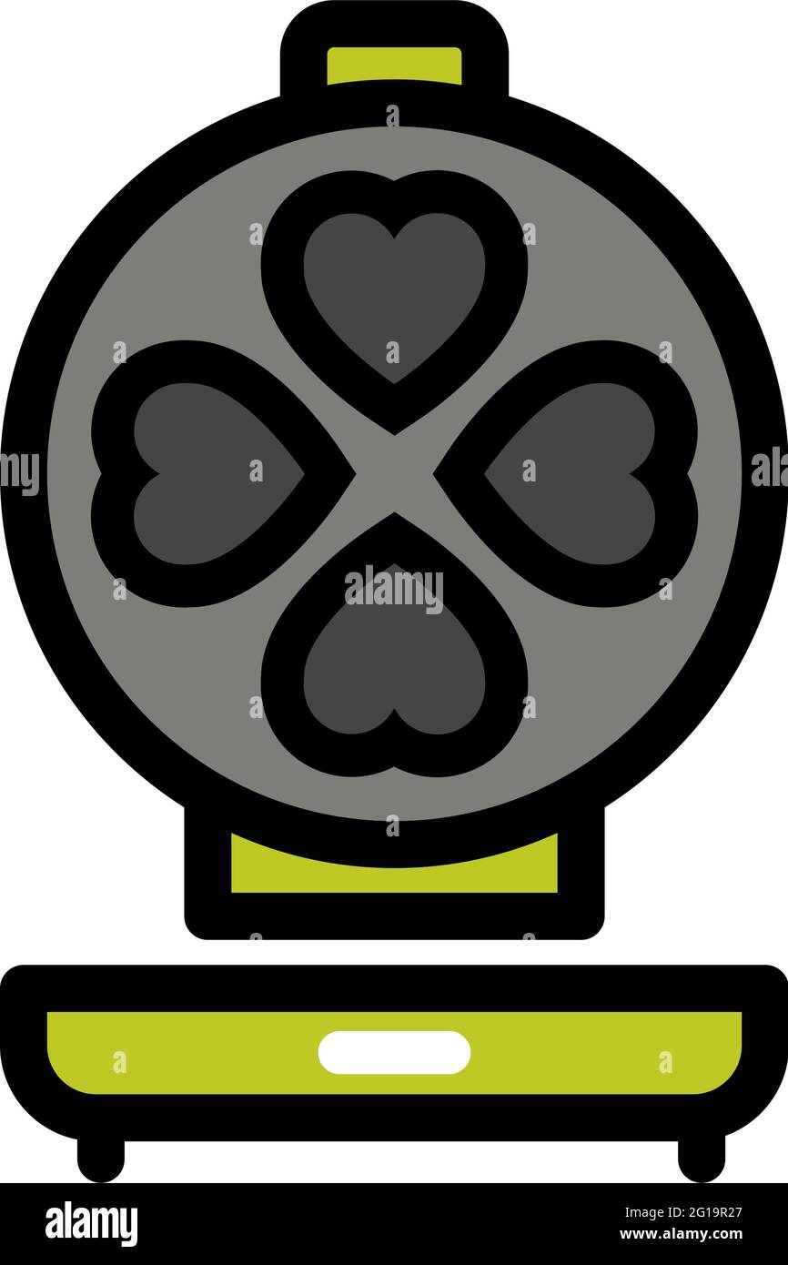 Icône en forme de gaufre vectorielle. Couleur du logo en fer gaufré de la cuisine dans un style simple. Pour la conception de sites Web isolés sur fond blanc. Illustration de Vecteur