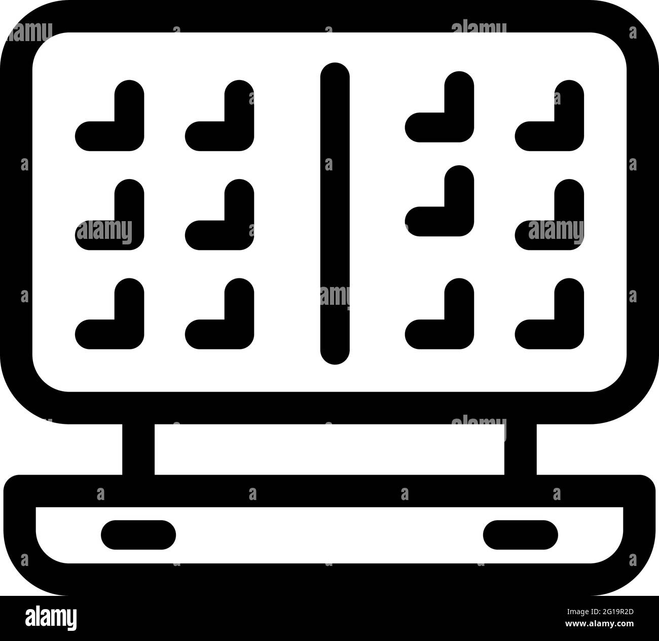 Icône en forme de gaufre vectorielle. Logo gaufré de cuisine pour motif toile isolé sur fond blanc Illustration de Vecteur