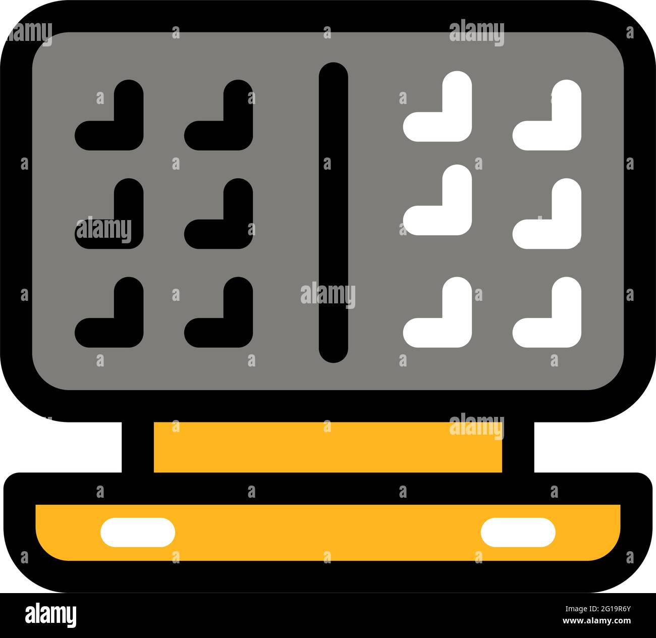 Icône en forme de gaufre vectorielle. Couleur du logo en fer gaufré de la cuisine dans un style simple. Pour la conception de sites Web isolés sur fond blanc. Illustration de Vecteur