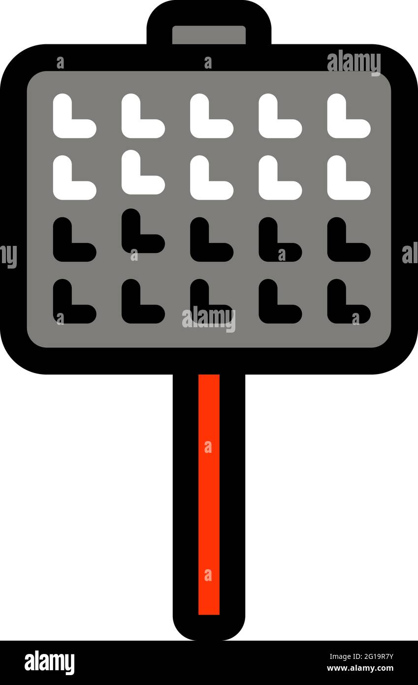 Icône en forme de gaufre vectorielle. Couleur du logo en fer gaufré de la cuisine dans un style simple. Pour la conception de sites Web isolés sur fond blanc. Illustration de Vecteur
