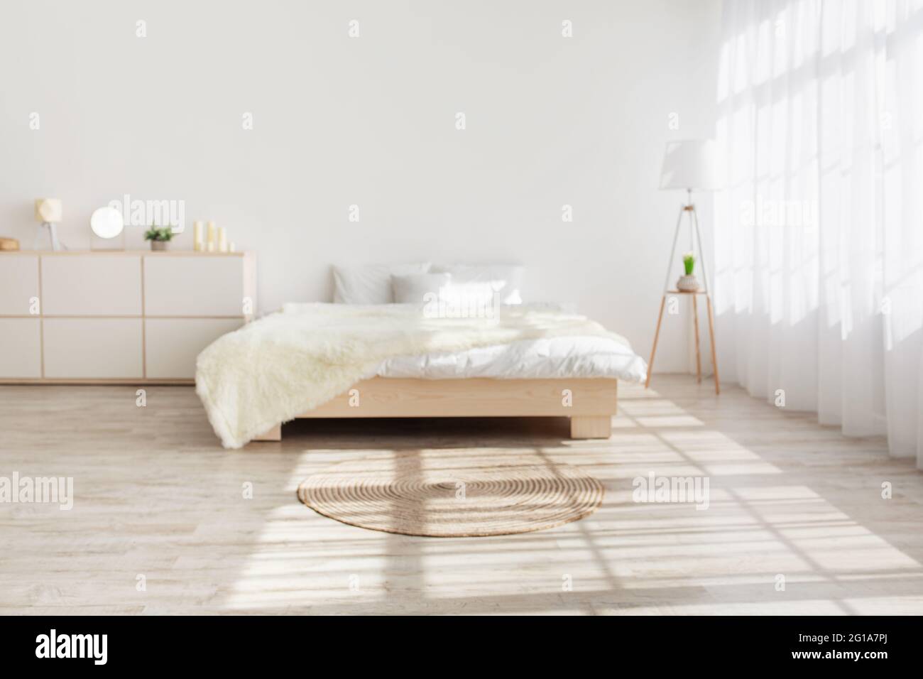 Personne dans l'intérieur de la chambre dans un design moderne minimaliste Banque D'Images