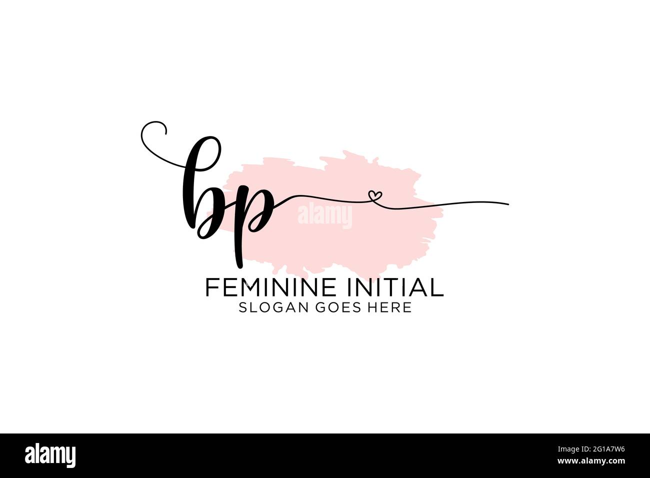 BP beauté monogramme et élégant logo design écriture logo de la signature initiale, mariage, mode, floral et botanique avec modèle créatif. Illustration de Vecteur