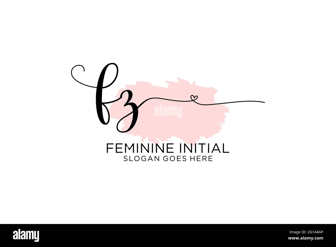 FZ beauté monogramme et élégant logo design écriture logo de la signature initiale, mariage, mode, floral et botanique avec modèle créatif. Illustration de Vecteur