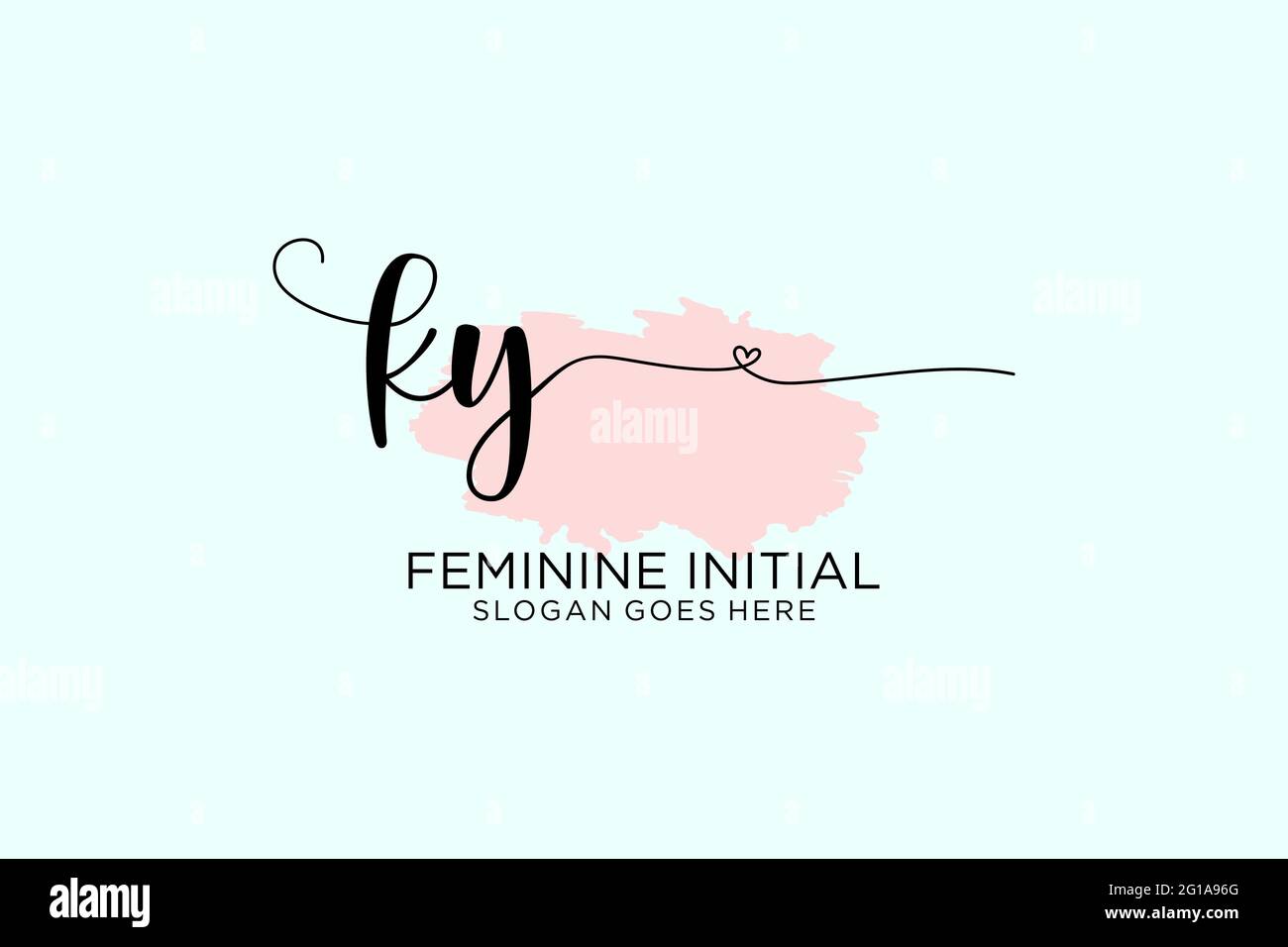 KY beauté monogramme et élégant logo design écriture logo de la signature initiale, mariage, mode, floral et botanique avec modèle créatif. Illustration de Vecteur