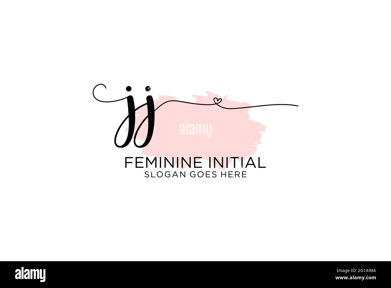 JJ beauté monogramme et élégant logo design écriture logo de la signature initiale, mariage, mode, floral et botanique avec modèle créatif. Illustration de Vecteur