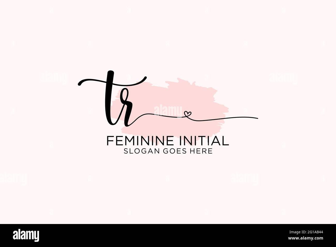Tr beauté monogramme et élégant logo design écriture logo de la signature initiale, mariage, mode, floral et botanique avec modèle créatif. Illustration de Vecteur