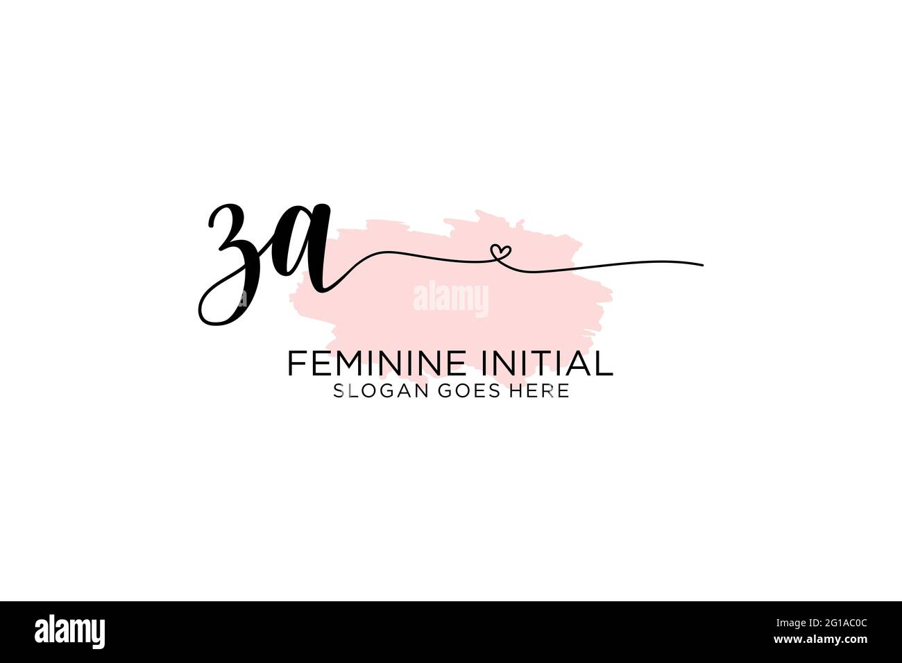 ZA beauté monogramme et élégant logo design écriture logo de la signature initiale, mariage, mode, floral et botanique avec modèle créatif. Illustration de Vecteur