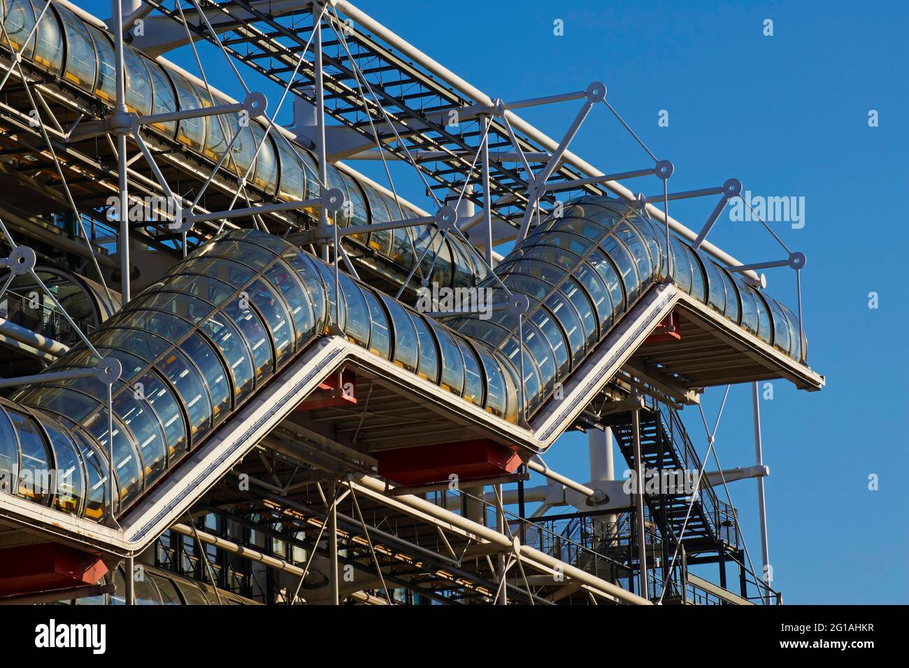 France, Paris, Centre Pompidou (Beaubourg) de Renzo Piano, Richard Rogers et Gianfranco Franchini architectes Banque D'Images