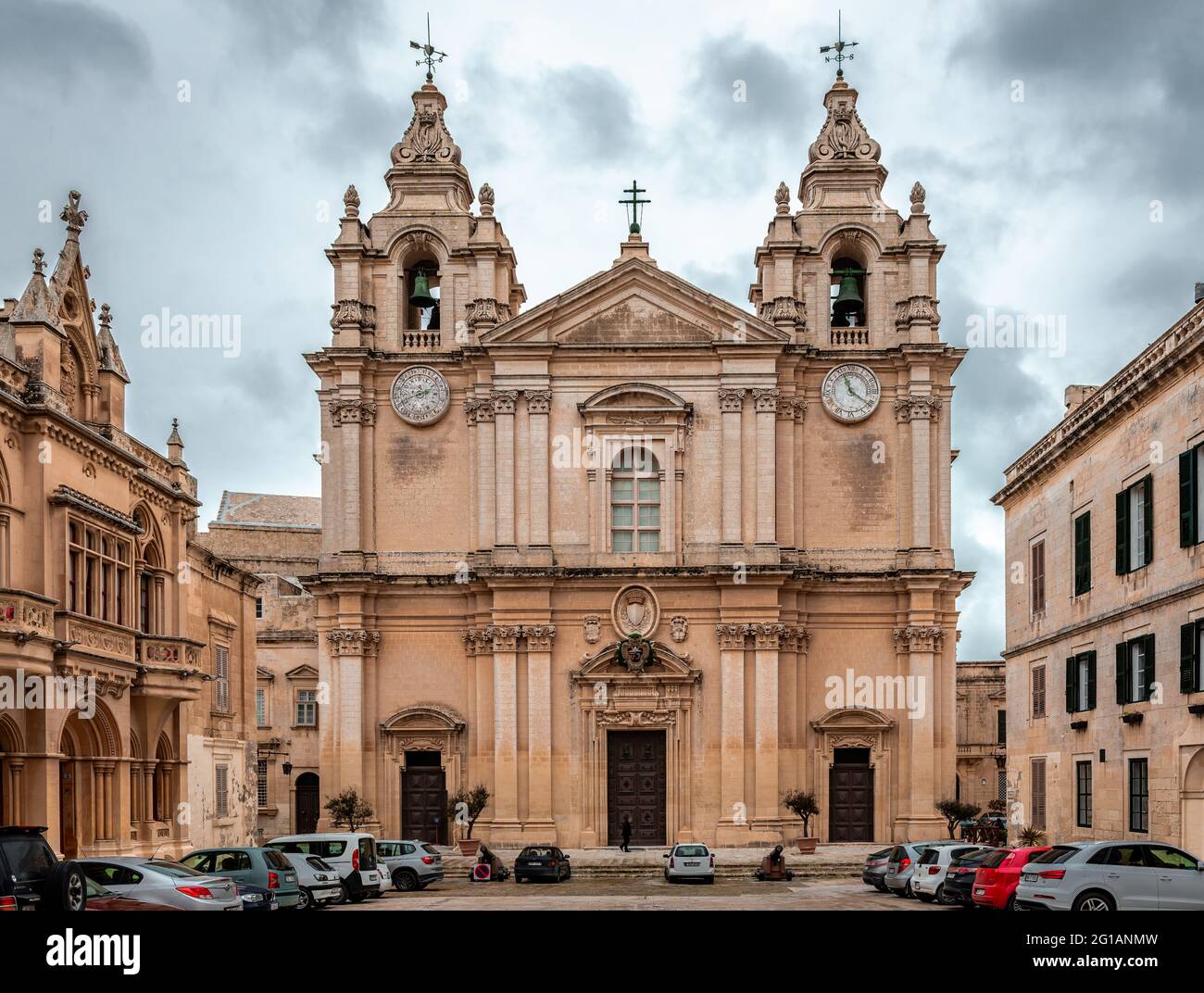 La cathédrale métropolitaine de Saint-Paul (connue sous le nom de cathédrale Saint-Paul ou cathédrale Mdina), une cathédrale catholique romaine fondée au XIIe siècle Banque D'Images
