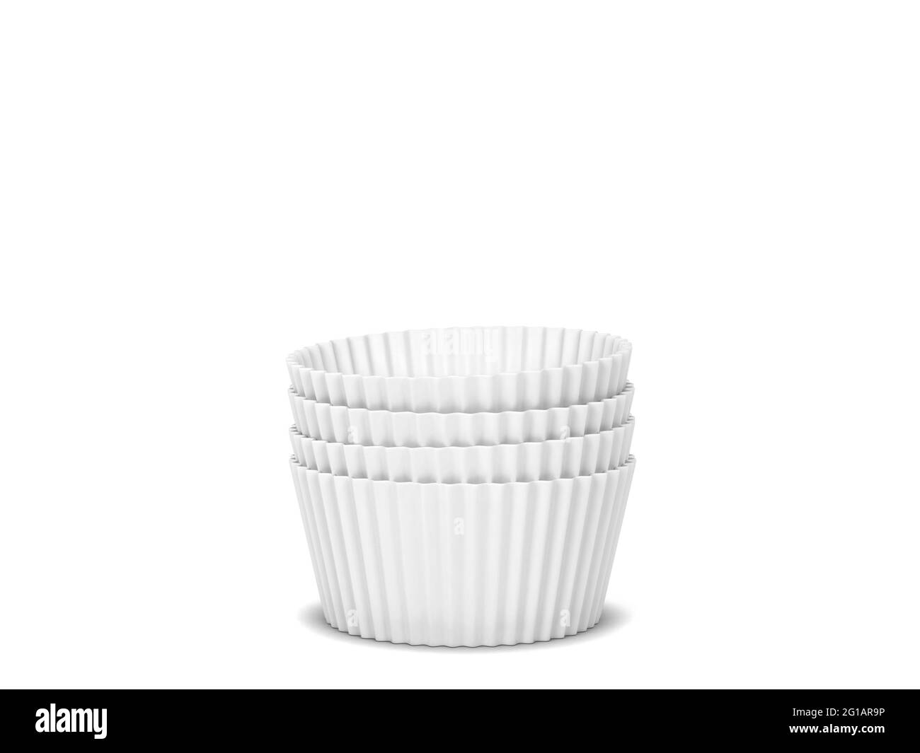 Forme en silicone pour cupcake vierge. illustration 3d isolée sur fond blanc. Ustensile de boulangerie Banque D'Images