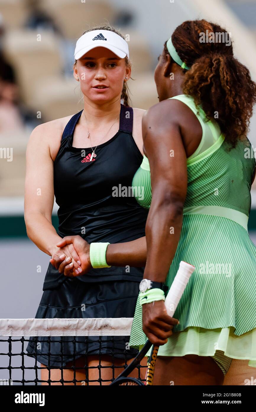 Paris, France. 6 juin 2021. Elena Rybakina du Kazakhstan lors du tournoi de tennis du Grand Chelem ouvert en 2021 à Roland Garros, Paris, France. Frank Molter/Alamy Actualités en direct Banque D'Images