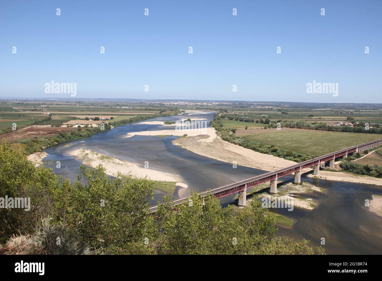 Delta de la rivière Tajo depuis Santarem, Portugal Banque D'Images