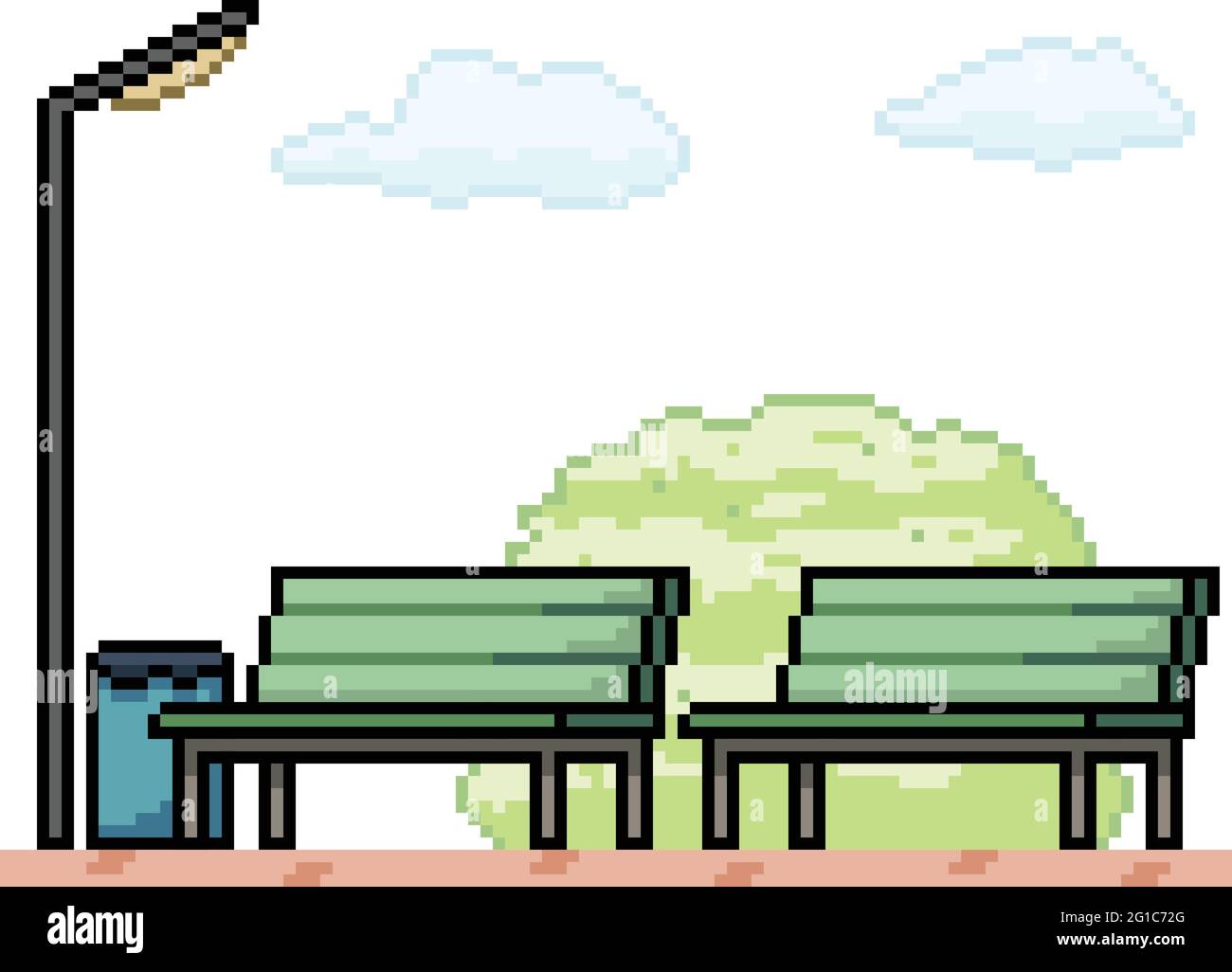 pixel art de banc de parc public Illustration de Vecteur