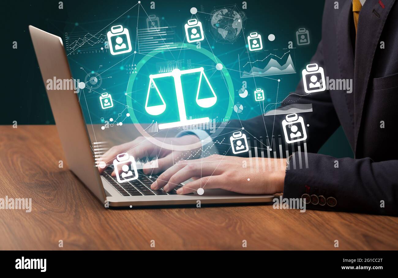 Travail professionnel sur ordinateur portable, concept d'entreprise réussi Banque D'Images