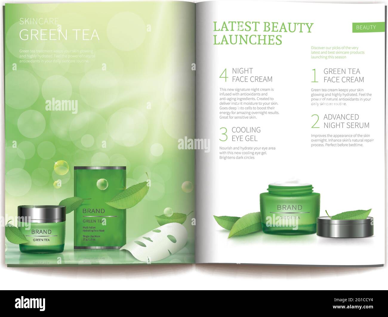 Modèle vectoriel pour magasin cosmétique brillant. Magazine ou