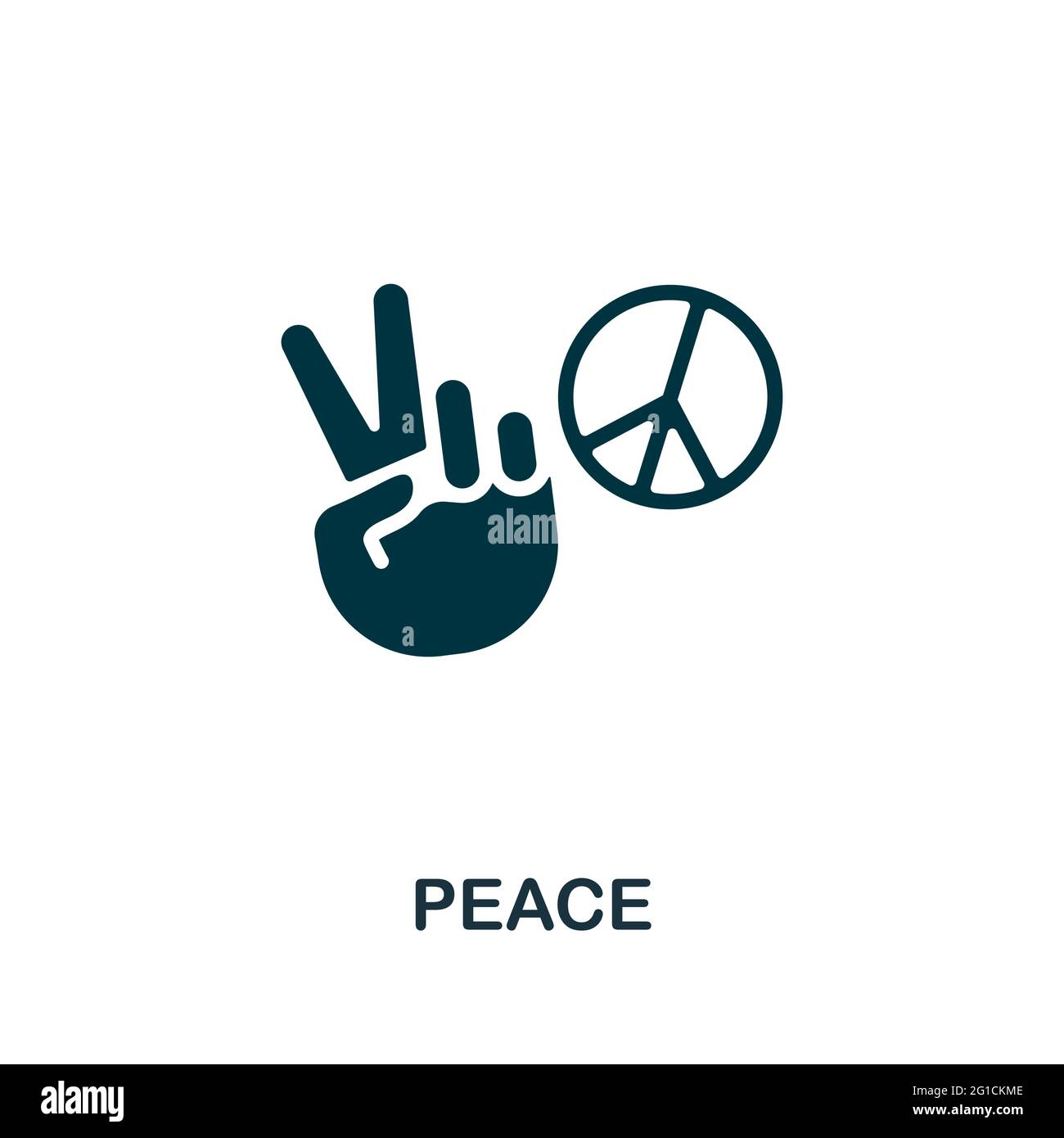 Icône de paix. Monochrome élément simple de la collection des droits civils. Icône Creative Peace pour la conception Web, les modèles, les infographies et bien plus encore Illustration de Vecteur