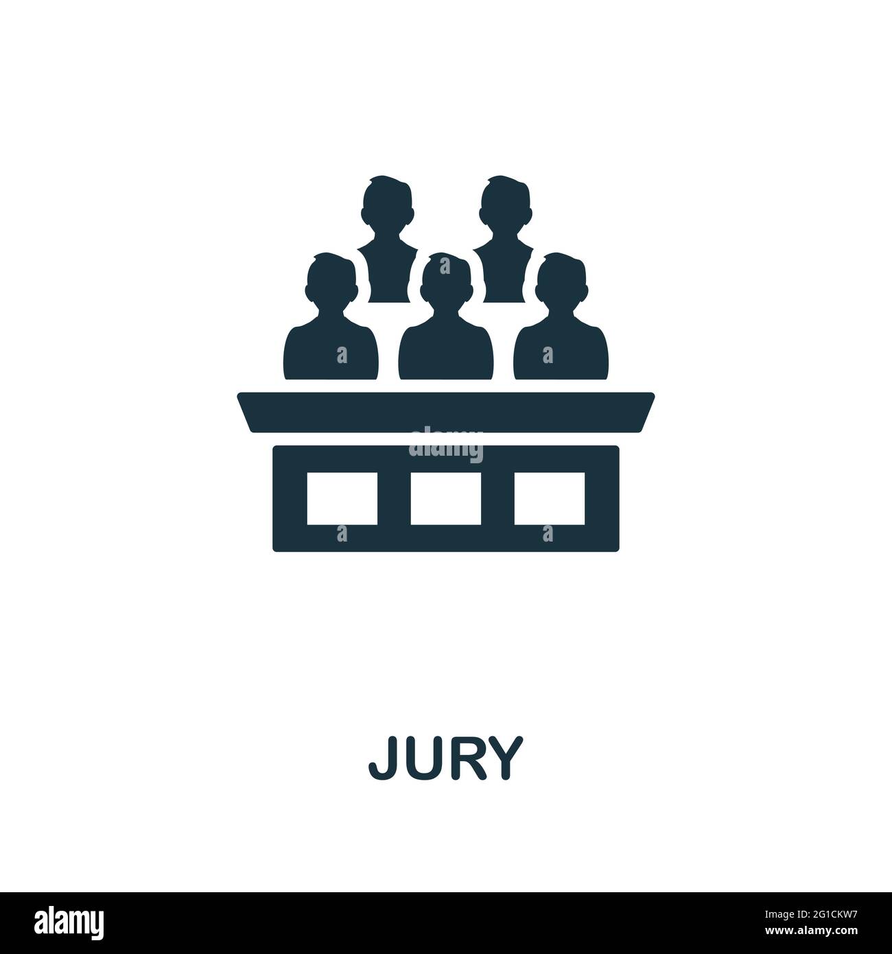 Icône jury. Monochrome élément simple de la collection des droits civils. Icône Creative jury pour la conception web, les modèles, les infographies et plus encore Illustration de Vecteur