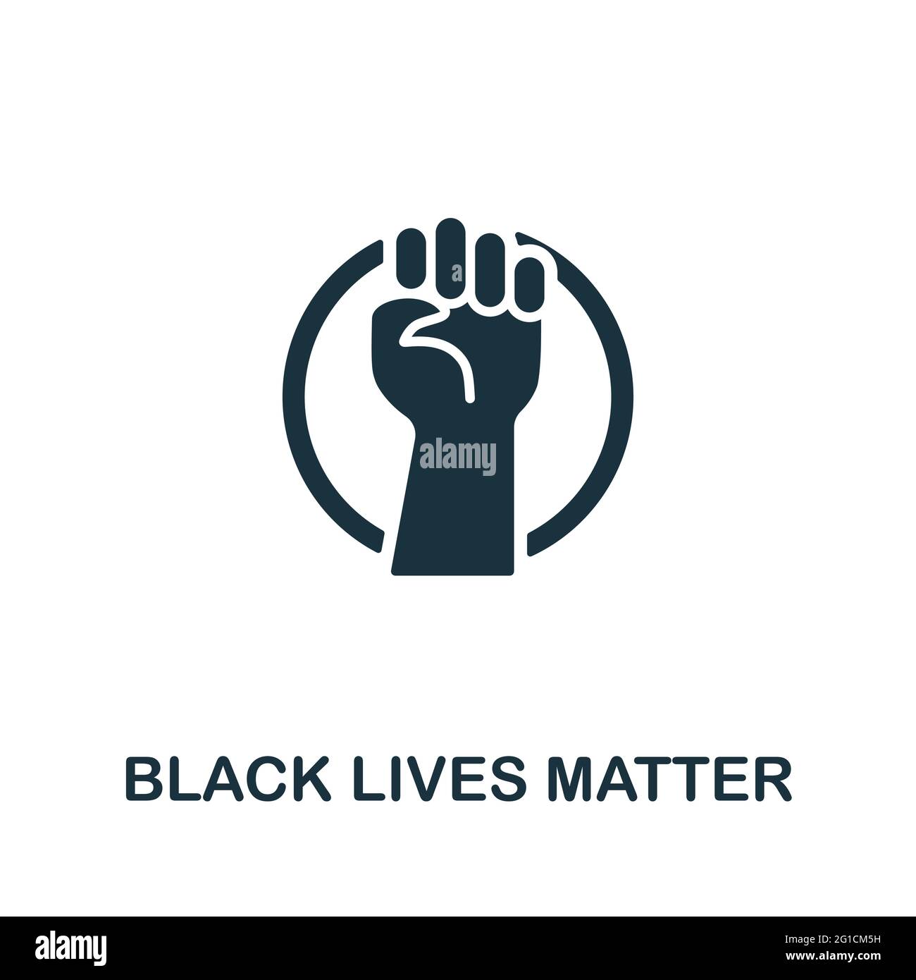 Icône de l'importance des vies noires. Monochrome élément simple de la collection des droits civils. Icône Creative Black Lives Matter pour la conception Web, les modèles Illustration de Vecteur