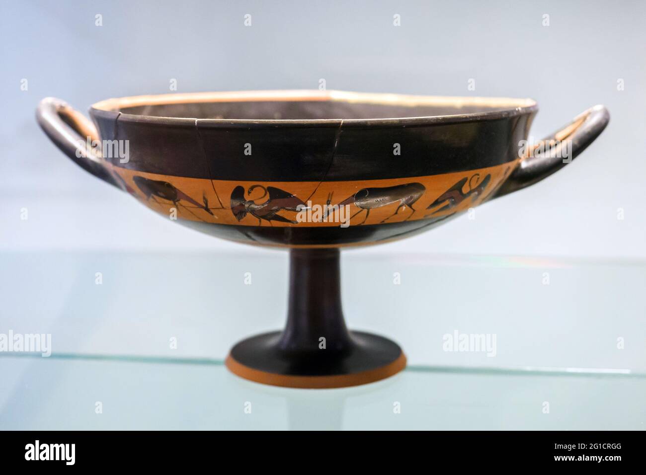 Bateaux à boire - Arcioni, Tombeau 330 (550-525 av. J.-C.) - zone archéologique de ​​Paestum - Salerno, Italie Banque D'Images