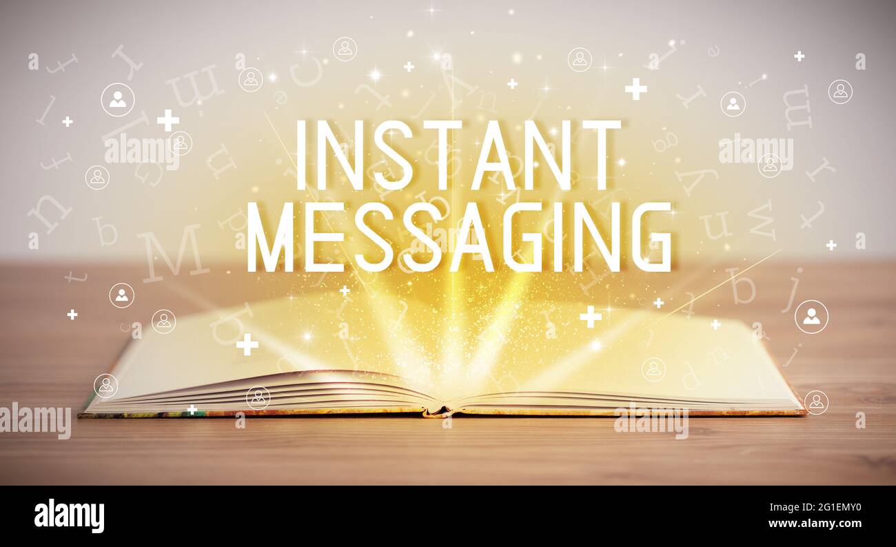 livre ouvert, concept de réseautage social Banque D'Images