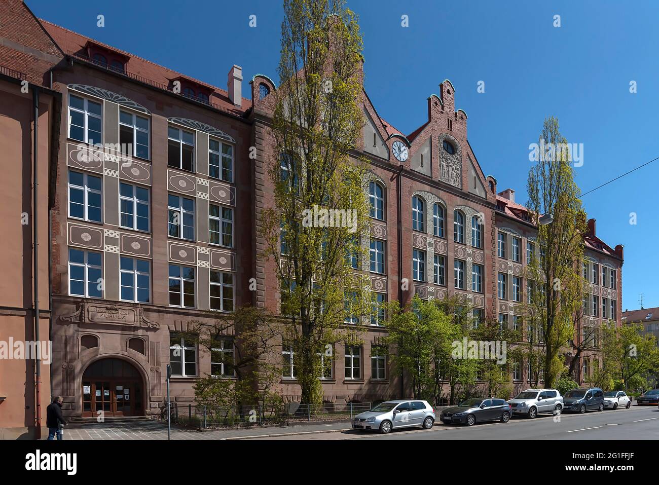 École primaire Dr.Theo Schoeller, construite en 1900, Nuremberg, moyenne-Franconie, Bavière, Allemagne Banque D'Images