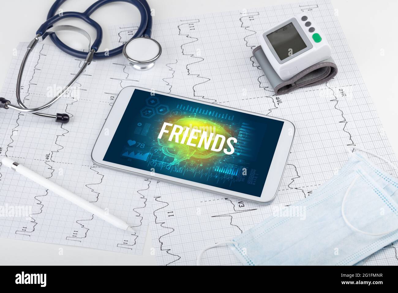Tablette pc et outils médicaux Banque D'Images