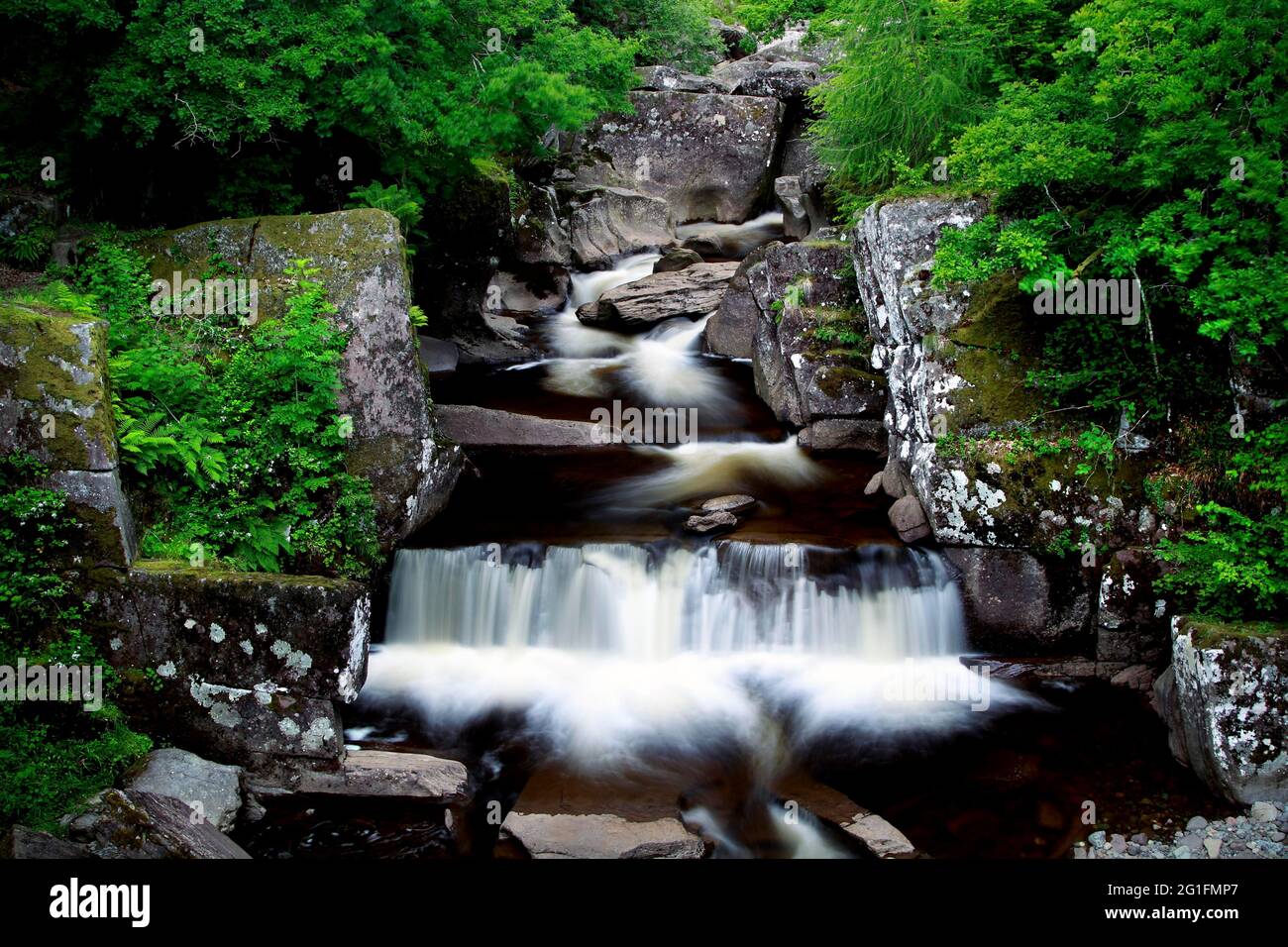 Les chutes de Bracklinn, les Trossachs, le Loch Lomand et le parc national des Trossachs, Stirling, Écosse, Royaume-Uni Banque D'Images