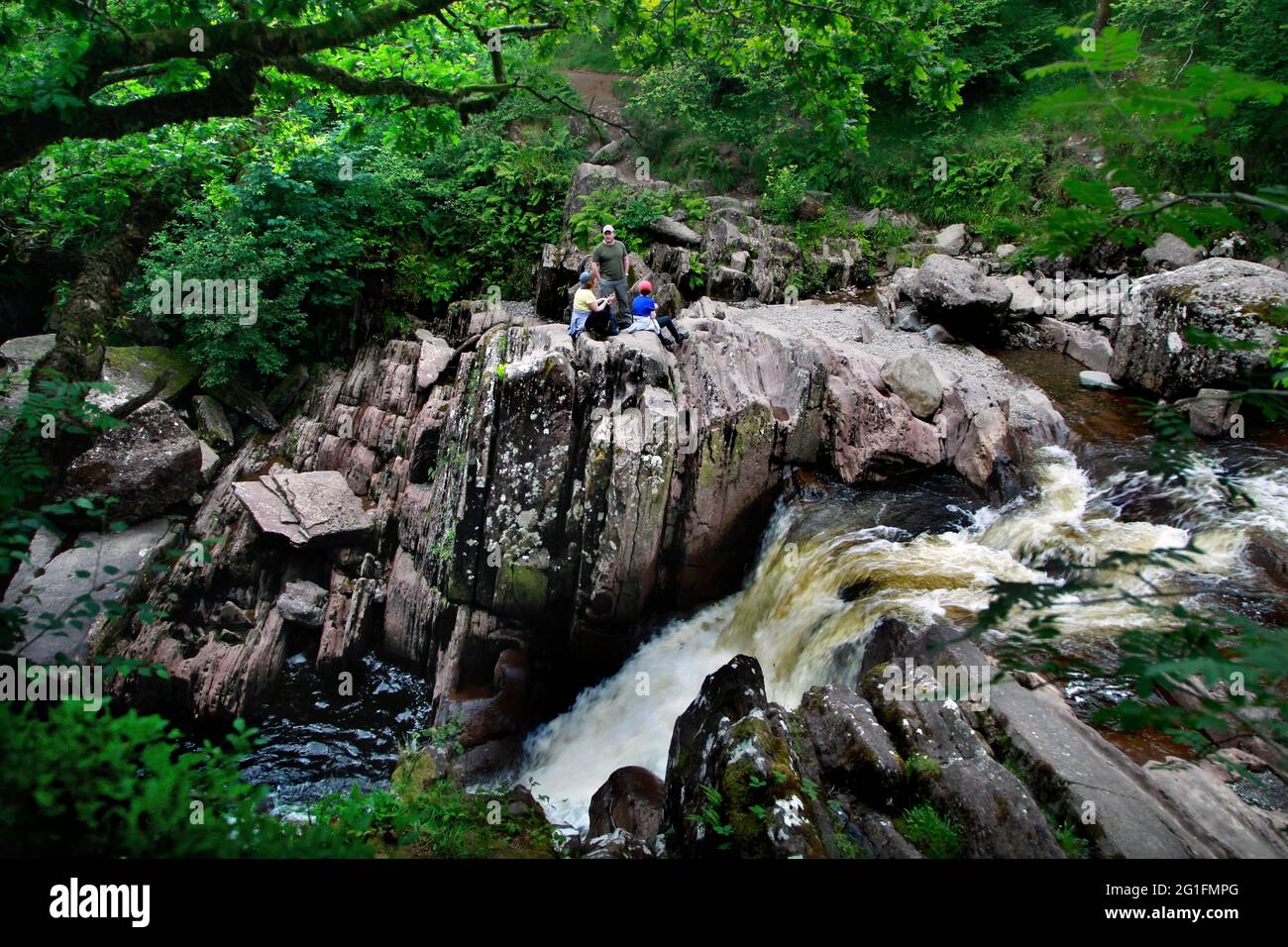 Les chutes de Bracklinn, les Trossachs, le Loch Lomand et le parc national des Trossachs, Stirling, Écosse, Royaume-Uni Banque D'Images