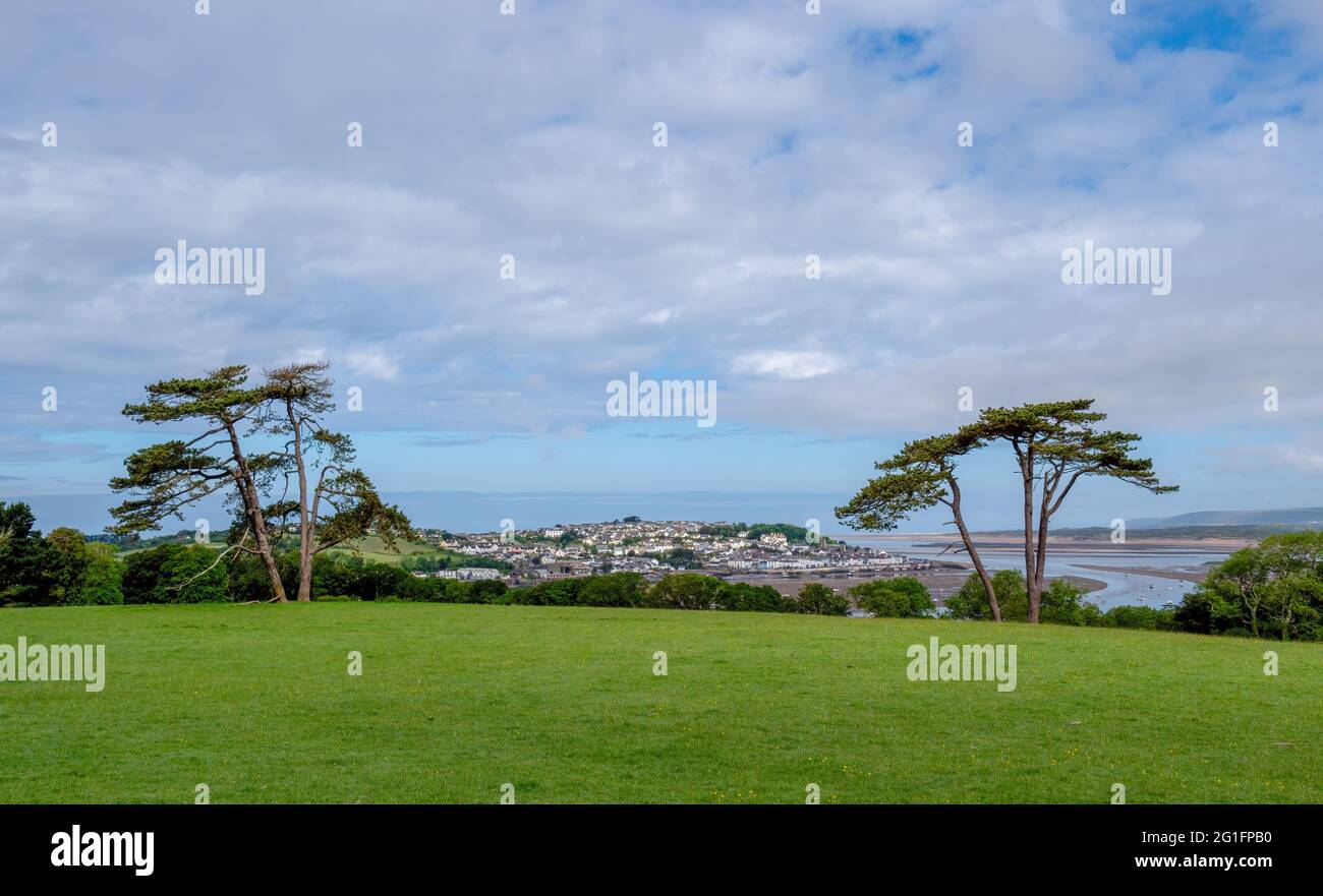 Vue sur le village d'Appledore et l'estuaire de Taw/Torridge, North Devon. Banque D'Images